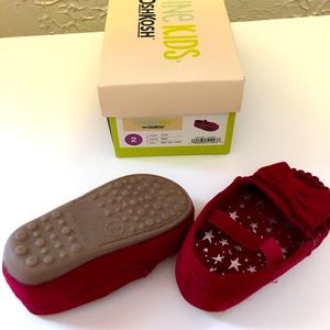 Red slide on shoes infant size 2